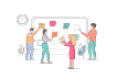 Plan Quotidien De Réunion Debout Ou Standup Pour Le Travail D'équipe Pour Le Développement Agile Et De Bousculade Illustration Stock - Illustration du personne, réflexion: 135388912